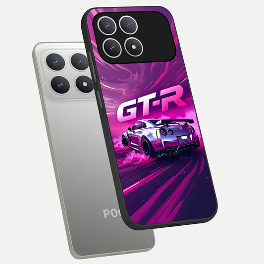  Speed Drift Legend phone case For Poco F8 Pro showing premium glass back cover with detailed artwork