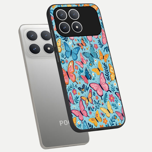  Spring Wing Garden phone case For Poco F8 Pro showing premium glass back cover with detailed artwork