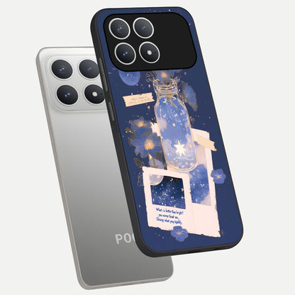  Starlit Cosmic Jar phone case For Poco F8 Pro showing premium glass back cover with detailed artwork