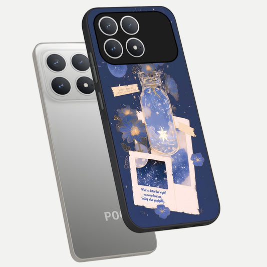  Starlit Cosmic Jar phone case For Poco F8 Pro showing premium glass back cover with detailed artwork