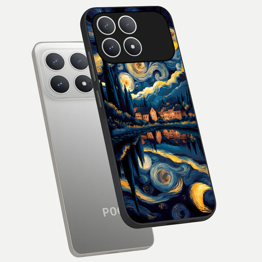  Starry Sky Serenity phone case For Poco F8 Pro showing premium glass back cover with detailed artwork