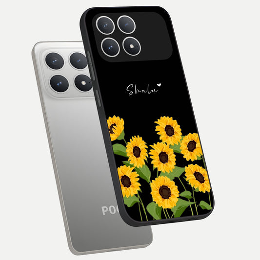  Sunflower Sky Bloom phone case For Poco F8 Pro showing premium glass back cover with detailed artwork