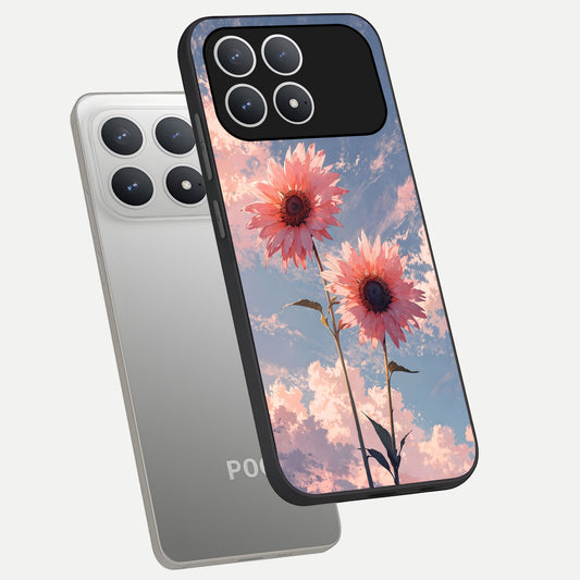  Sun Moon Balance phone case For Poco F8 Pro showing premium glass back cover with detailed artwork