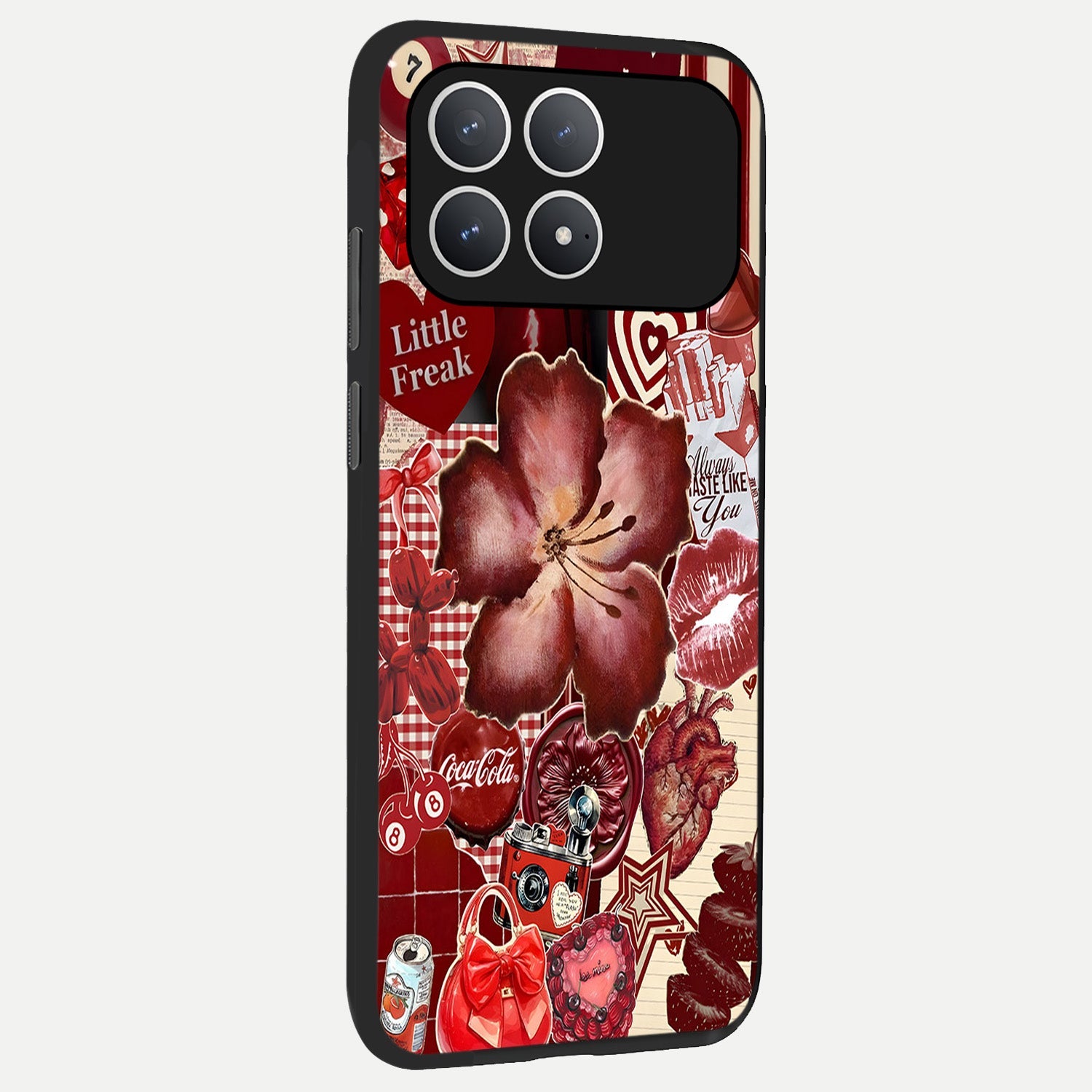  Aesthetic Little Freak back cover For Poco F8 Pro slim fit glass case with vibrant aesthetic design