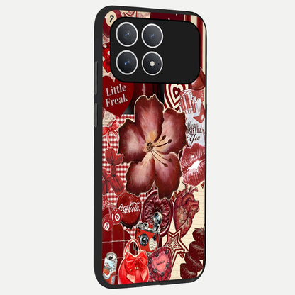  Aesthetic Little Freak back cover For Poco F8 Pro slim fit glass case with vibrant aesthetic design