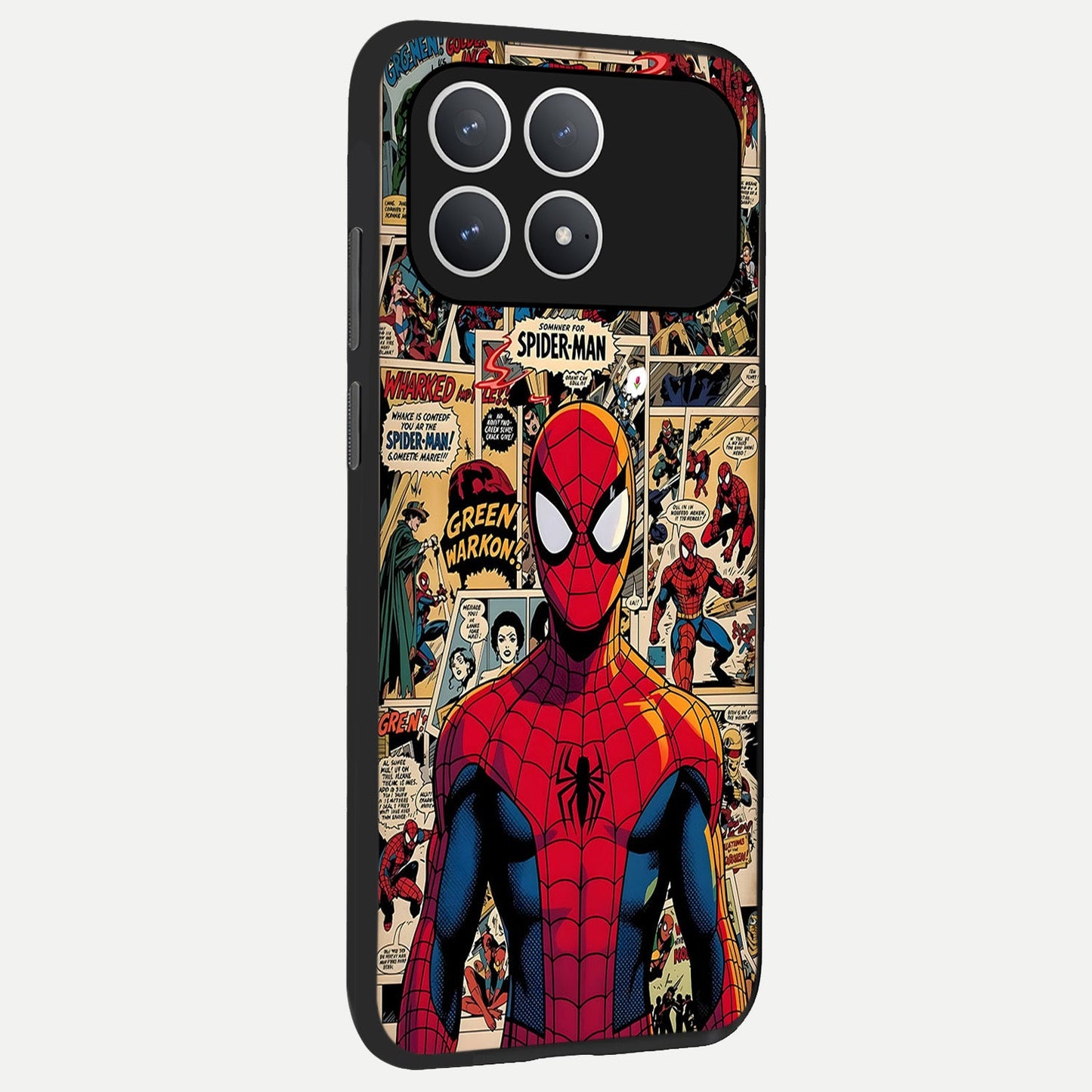 Aesthetic Spider back cover For Poco F8 Pro slim fit glass case with vibrant aesthetic design