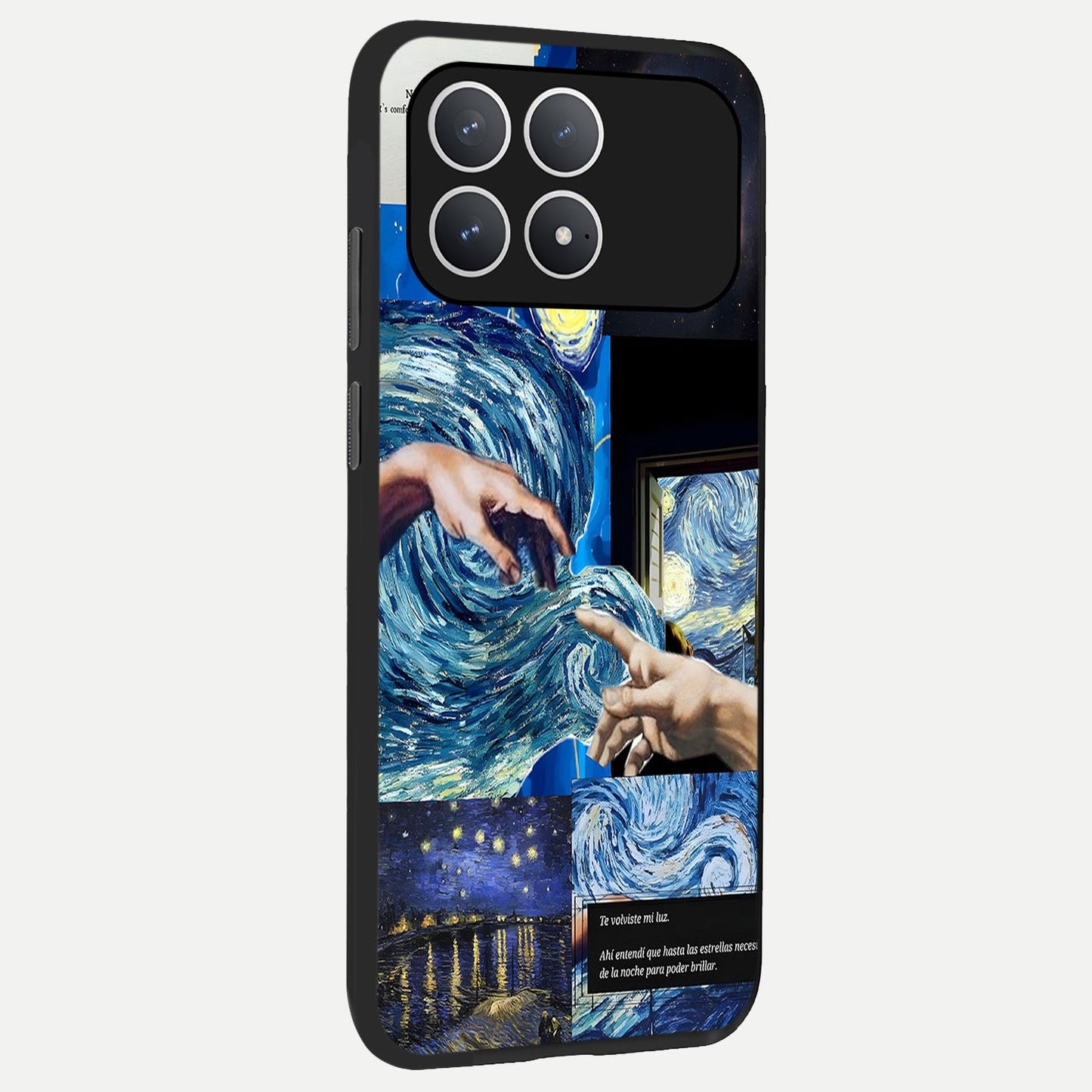  Aesthetic Vando Hands back cover For Poco F8 Pro slim fit glass case with vibrant aesthetic design