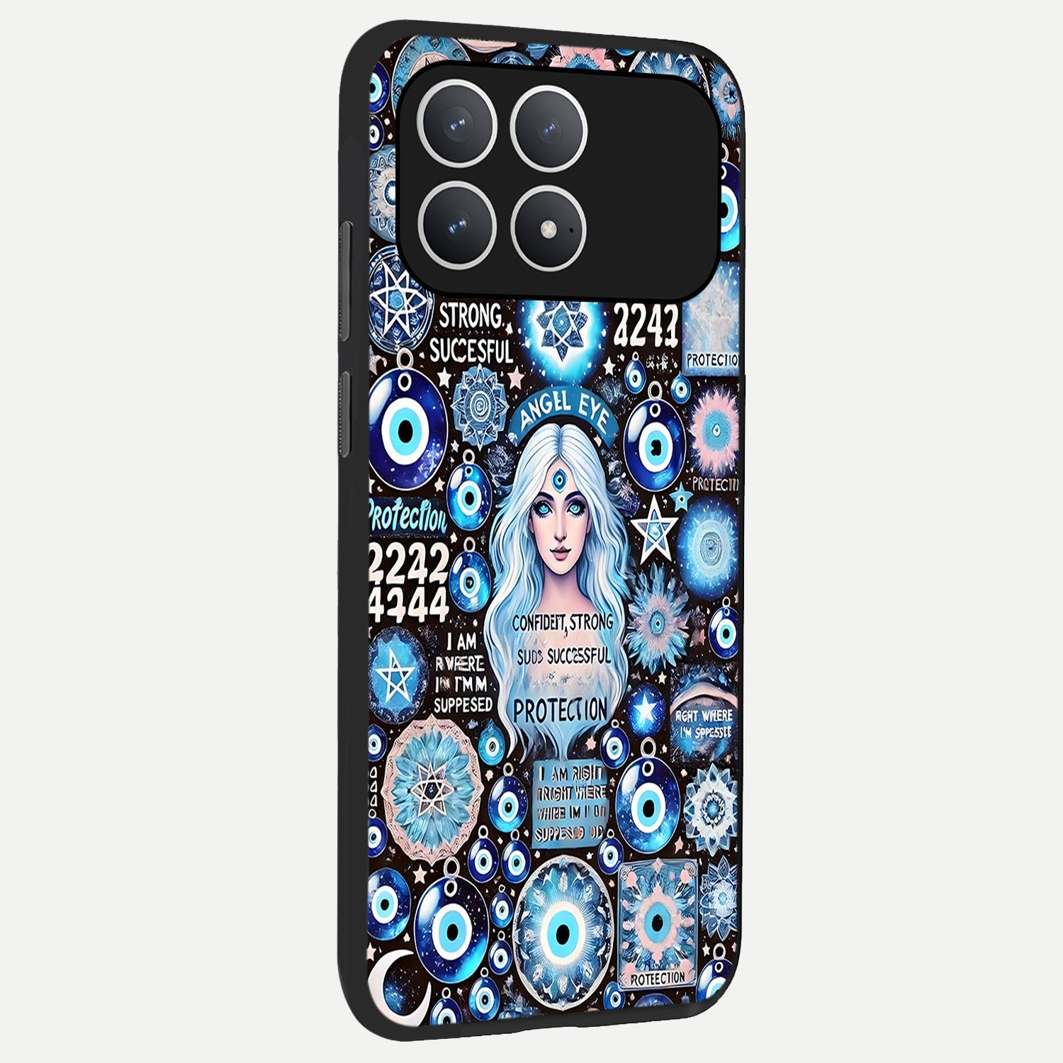  Angel Aura Shield back cover For Poco F8 Pro slim fit glass case with vibrant aesthetic design