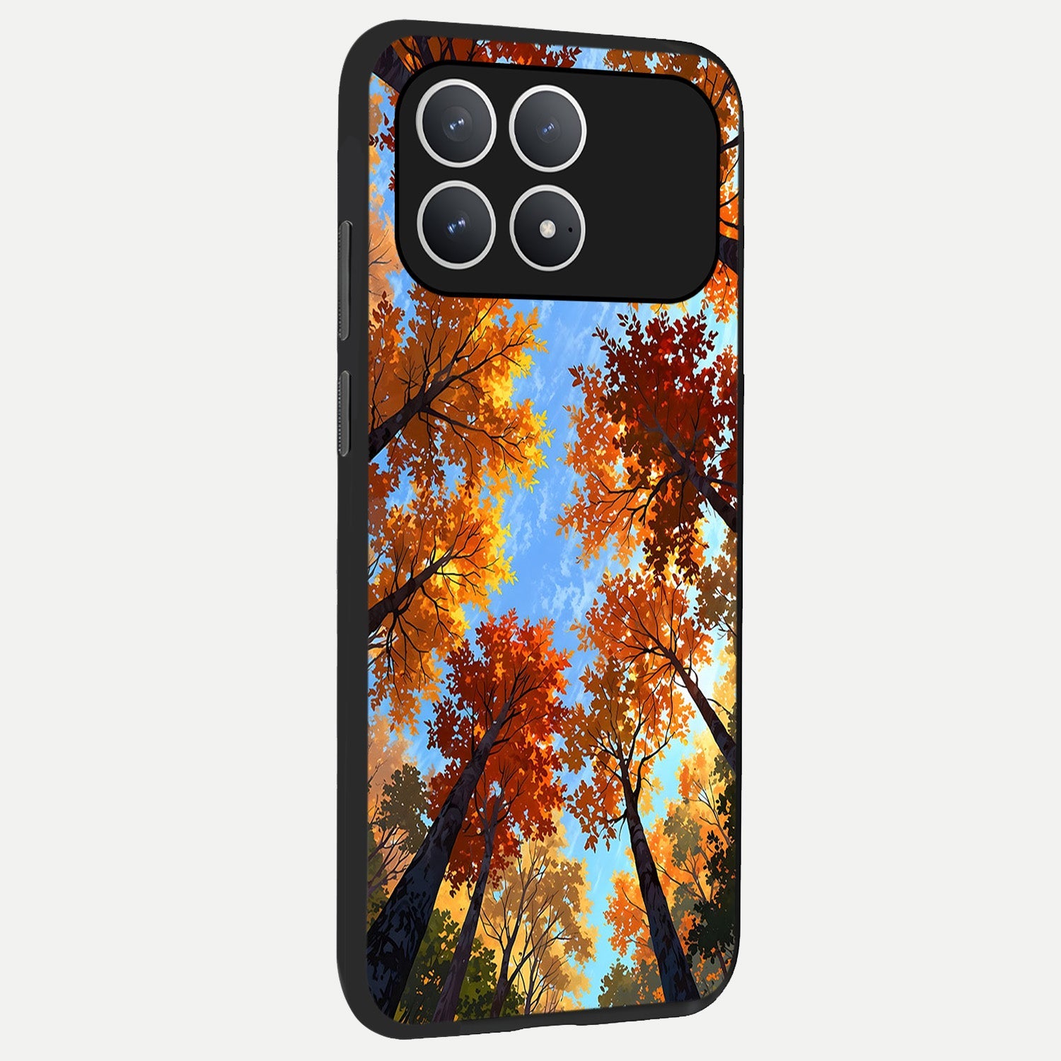  Autumn Sky Rise back cover For Poco F8 Pro slim fit glass case with vibrant aesthetic design