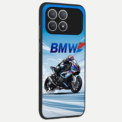  BMW Power Drift back cover For Poco F8 Pro slim fit glass case with vibrant aesthetic design