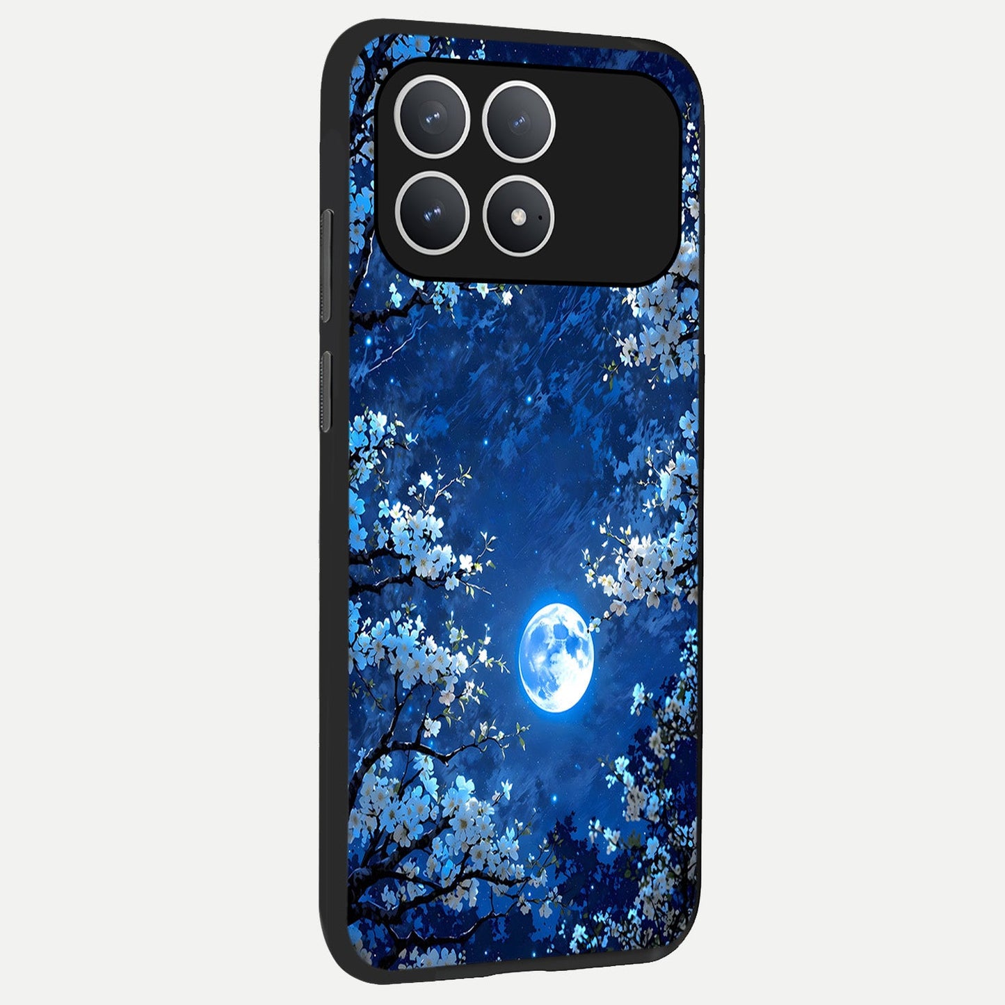  Blossom Moonlight Sky back cover For Poco F8 Pro slim fit glass case with vibrant aesthetic design