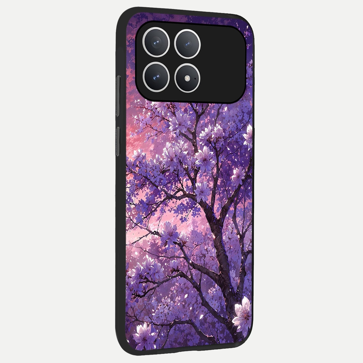 Blossom Tree back cover For Poco F8 Pro slim fit glass case with vibrant aesthetic design