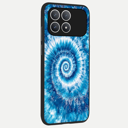  Blue Galaxy Wave back cover For Poco F8 Pro slim fit glass case with vibrant aesthetic design