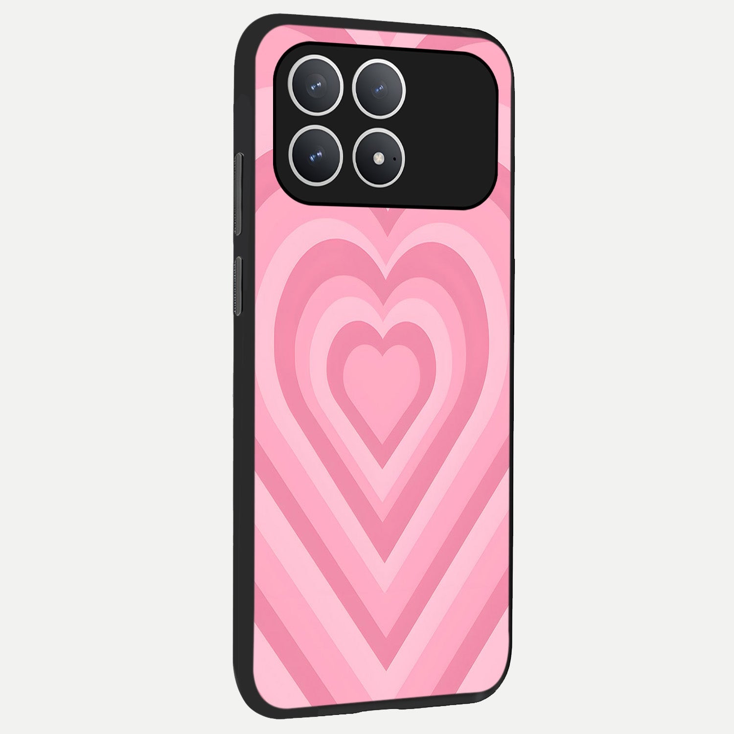  Blush Heart Waves back cover For Poco F8 Pro slim fit glass case with vibrant aesthetic design