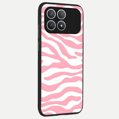  Blush Zebra Flow back cover For Poco F8 Pro slim fit glass case with vibrant aesthetic design
