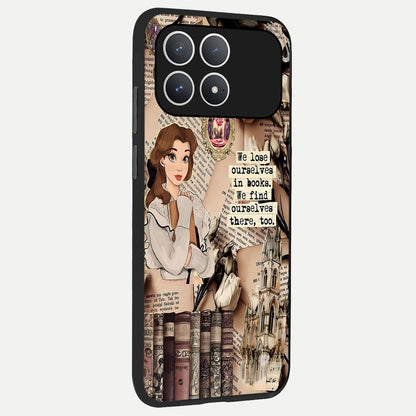  Bookish Dream World back cover For Poco F8 Pro slim fit glass case with vibrant aesthetic design