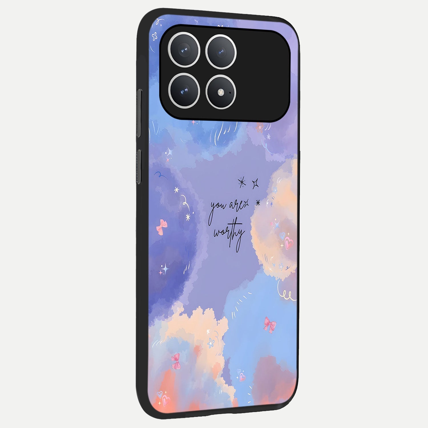  Celestial Cloud Magic back cover For Poco F8 Pro slim fit glass case with vibrant aesthetic design