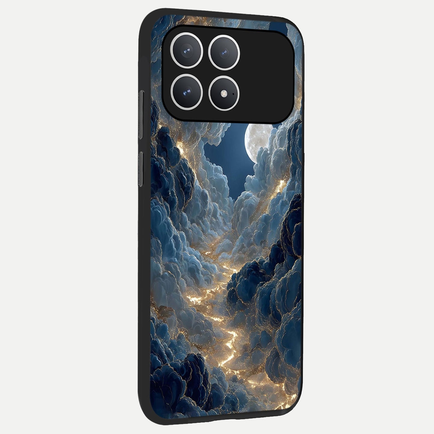  Celestial Cloud Road back cover For Poco F8 Pro slim fit glass case with vibrant aesthetic design