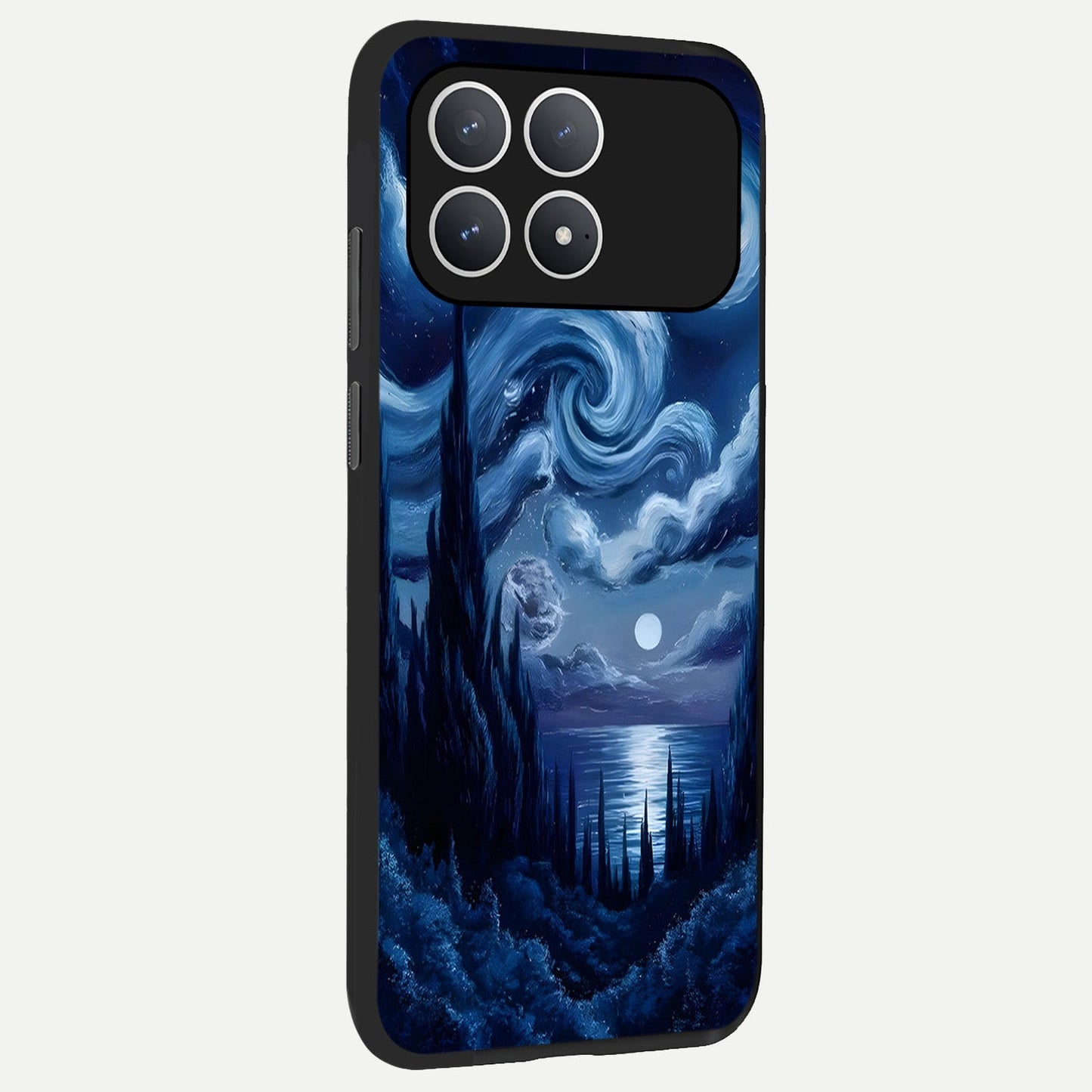  Celestial Dream Van Gogh back cover For Poco F8 Pro slim fit glass case with vibrant aesthetic design
