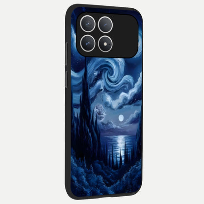  Celestial Dream Van Gogh back cover For Poco F8 Pro slim fit glass case with vibrant aesthetic design