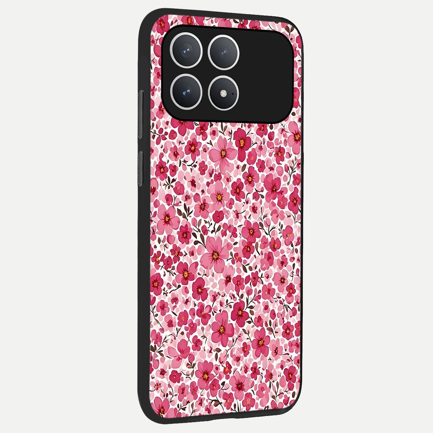  Cherry Blossom Charm back cover For Poco F8 Pro slim fit glass case with vibrant aesthetic design