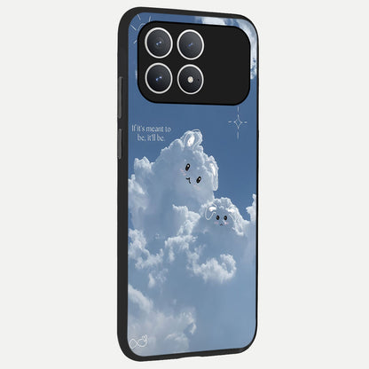  Cloud Bunny Dreams back cover For Poco F8 Pro slim fit glass case with vibrant aesthetic design