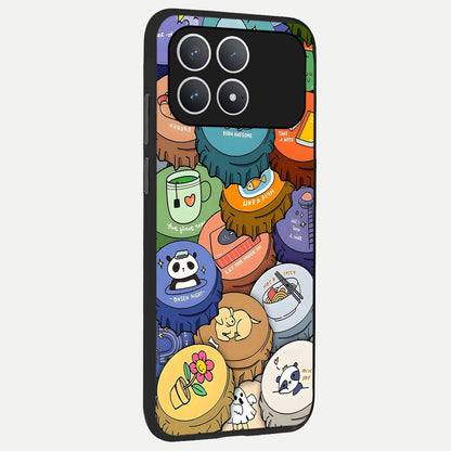  Coins Patterns back cover For Poco F8 Pro slim fit glass case with vibrant aesthetic design