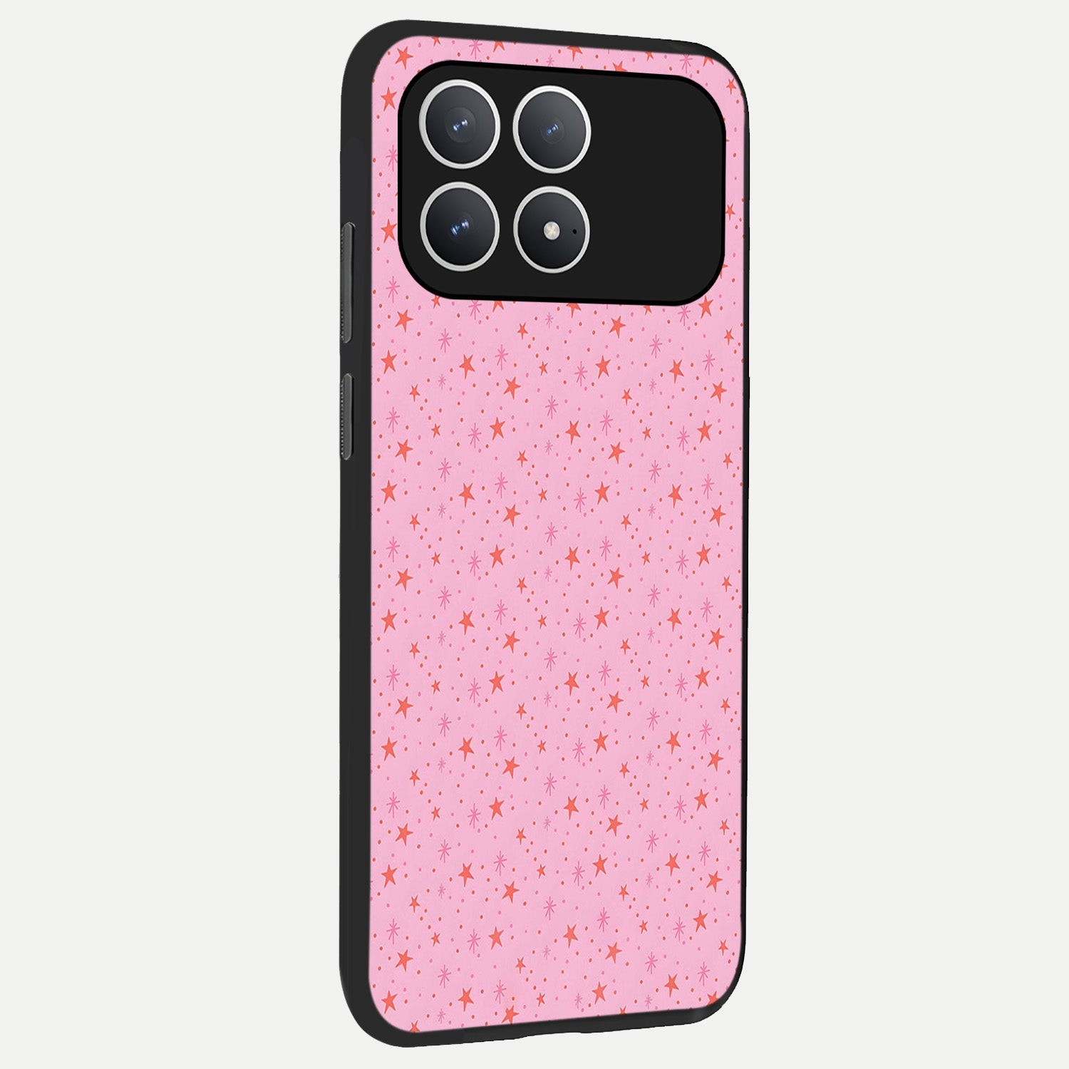 Cosmic Pink Sparkle back cover For Poco F8 Pro slim fit glass case with vibrant aesthetic design