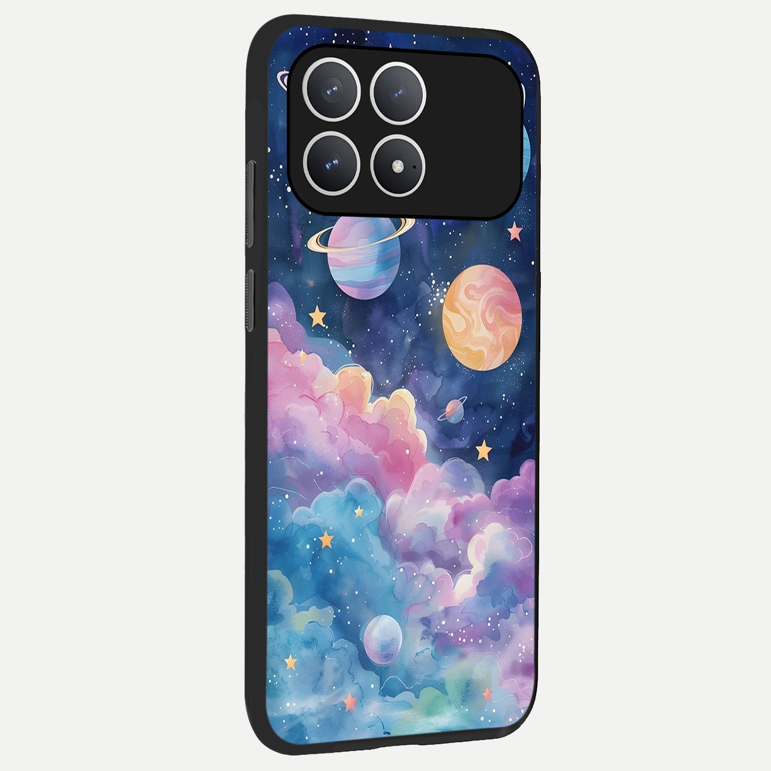  Cosmic Planet Dreams back cover For Poco F8 Pro slim fit glass case with vibrant aesthetic design