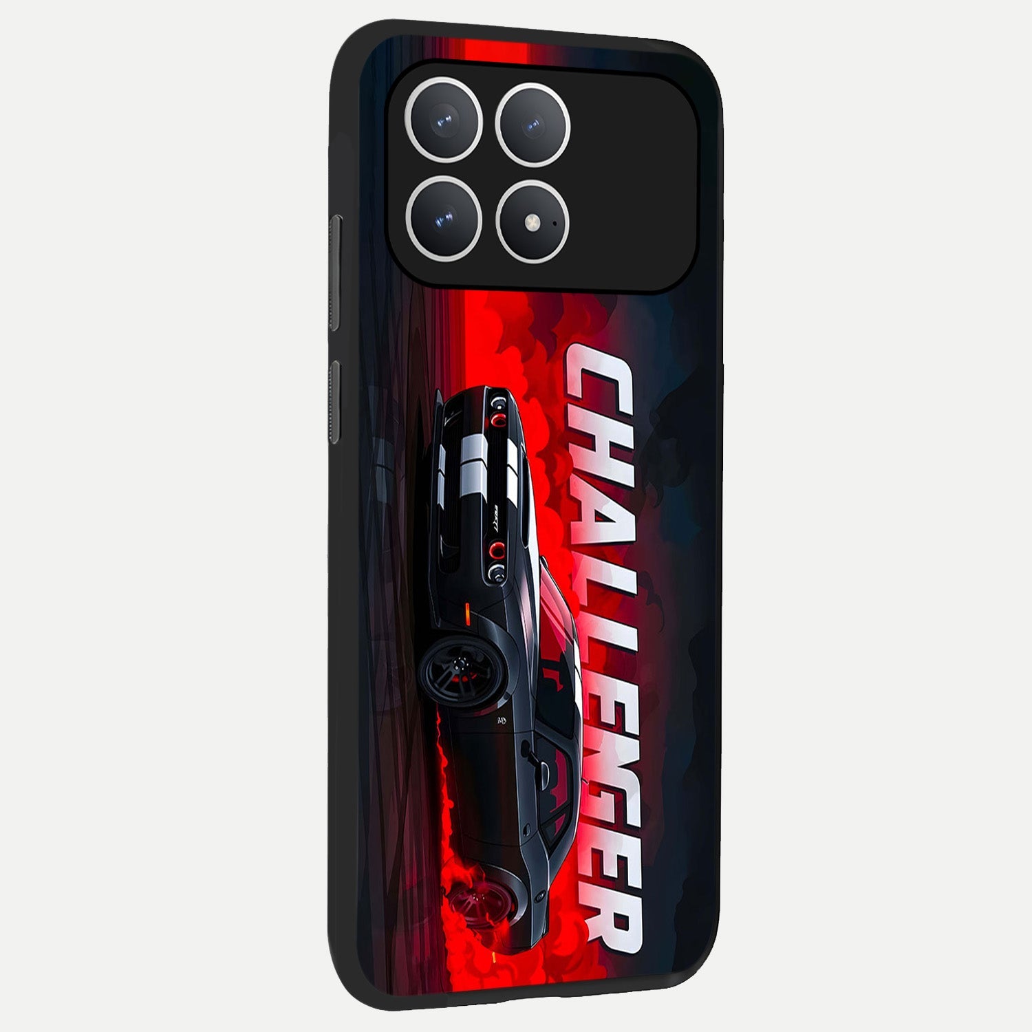  Crimson Challenger Fury back cover For Poco F8 Pro slim fit glass case with vibrant aesthetic design