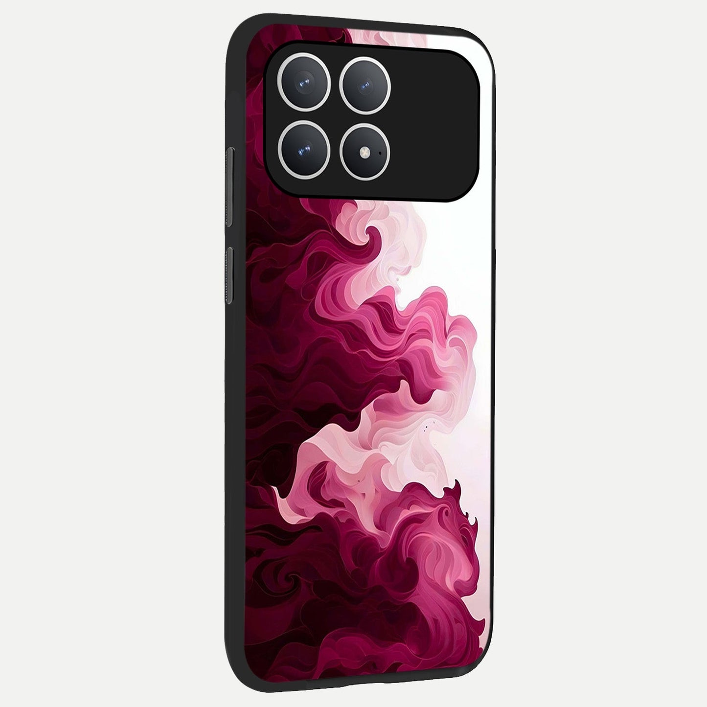 Crimson Wave Flow back cover For Poco F8 Pro slim fit glass case with vibrant aesthetic design