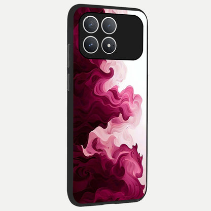  Crimson Wave Flow back cover For Poco F8 Pro slim fit glass case with vibrant aesthetic design
