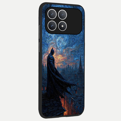  Dark Knight Dusk back cover For Poco F8 Pro slim fit glass case with vibrant aesthetic design