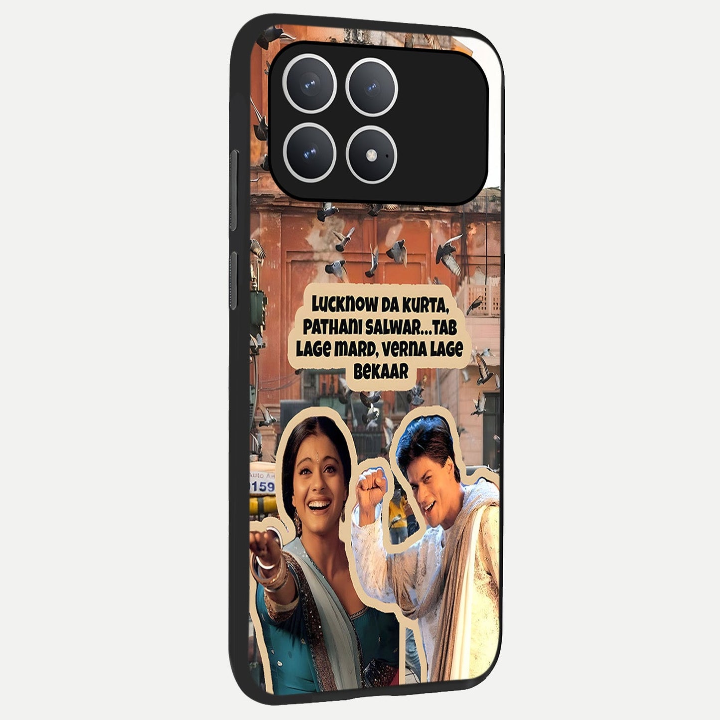  Desi Retro Vibes back cover For Poco F8 Pro slim fit glass case with vibrant aesthetic design