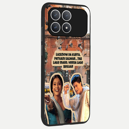  Desi Retro Vibes back cover For Poco F8 Pro slim fit glass case with vibrant aesthetic design