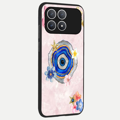  Divine Aura Bloom back cover For Poco F8 Pro slim fit glass case with vibrant aesthetic design