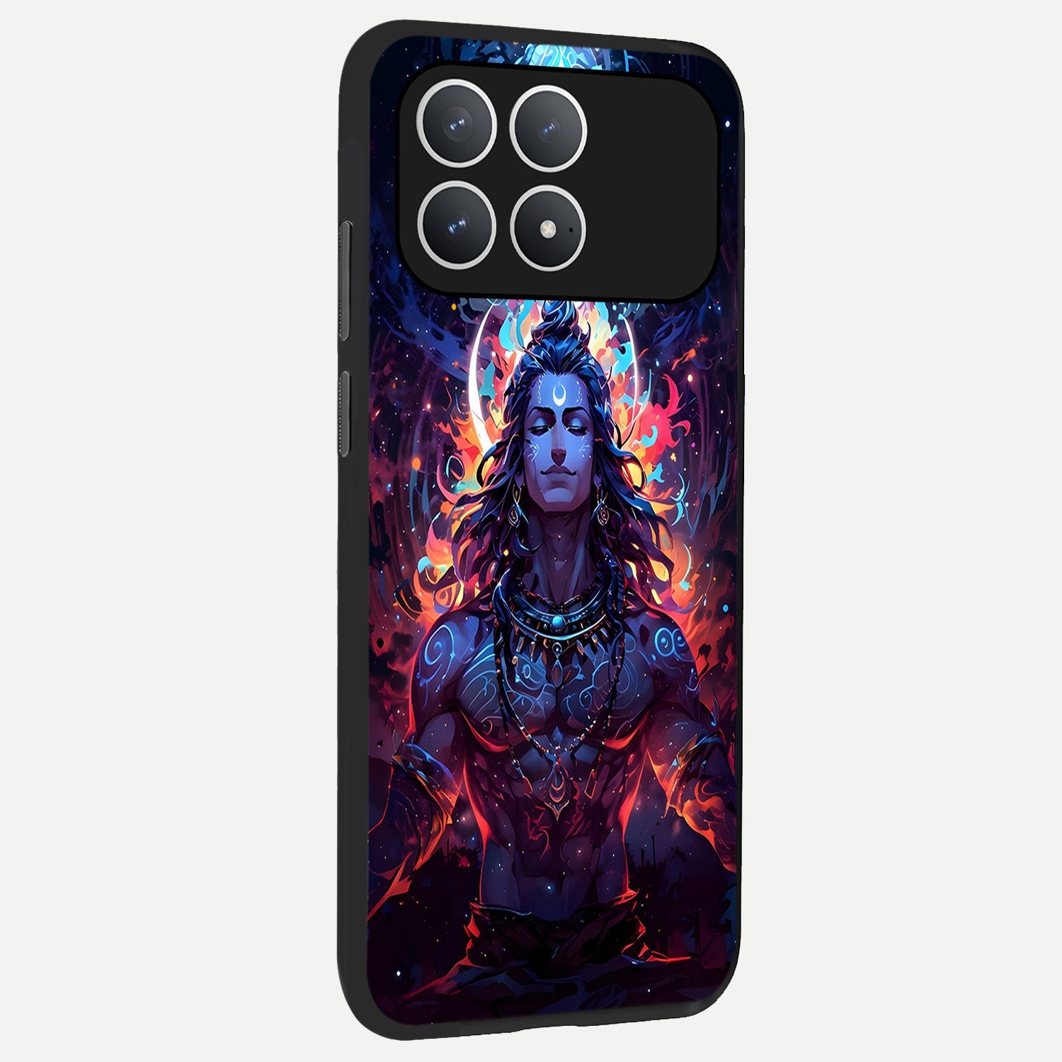  Divine Fire Shiv back cover For Poco F8 Pro slim fit glass case with vibrant aesthetic design