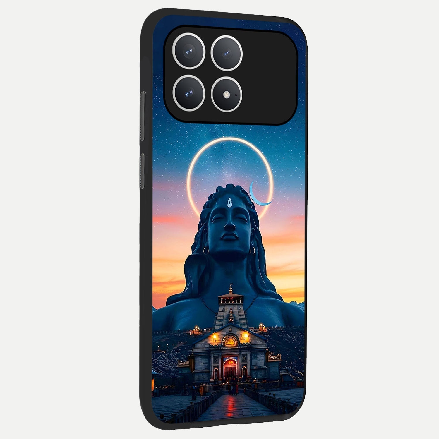  Eternal Shiva Aura back cover For Poco F8 Pro slim fit glass case with vibrant aesthetic design
