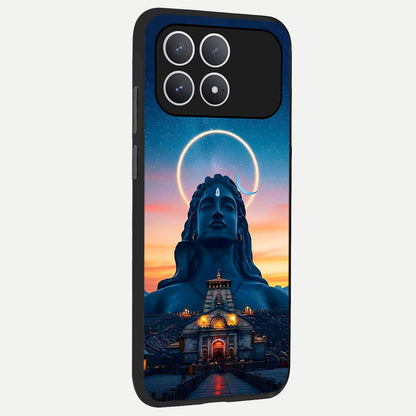  Eternal Shiva Aura back cover For Poco F8 Pro slim fit glass case with vibrant aesthetic design