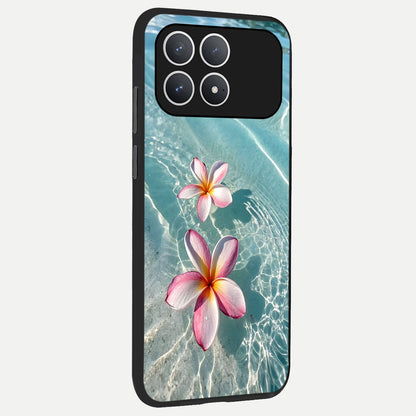  Floating Bloom Bliss back cover For Poco F8 Pro slim fit glass case with vibrant aesthetic design