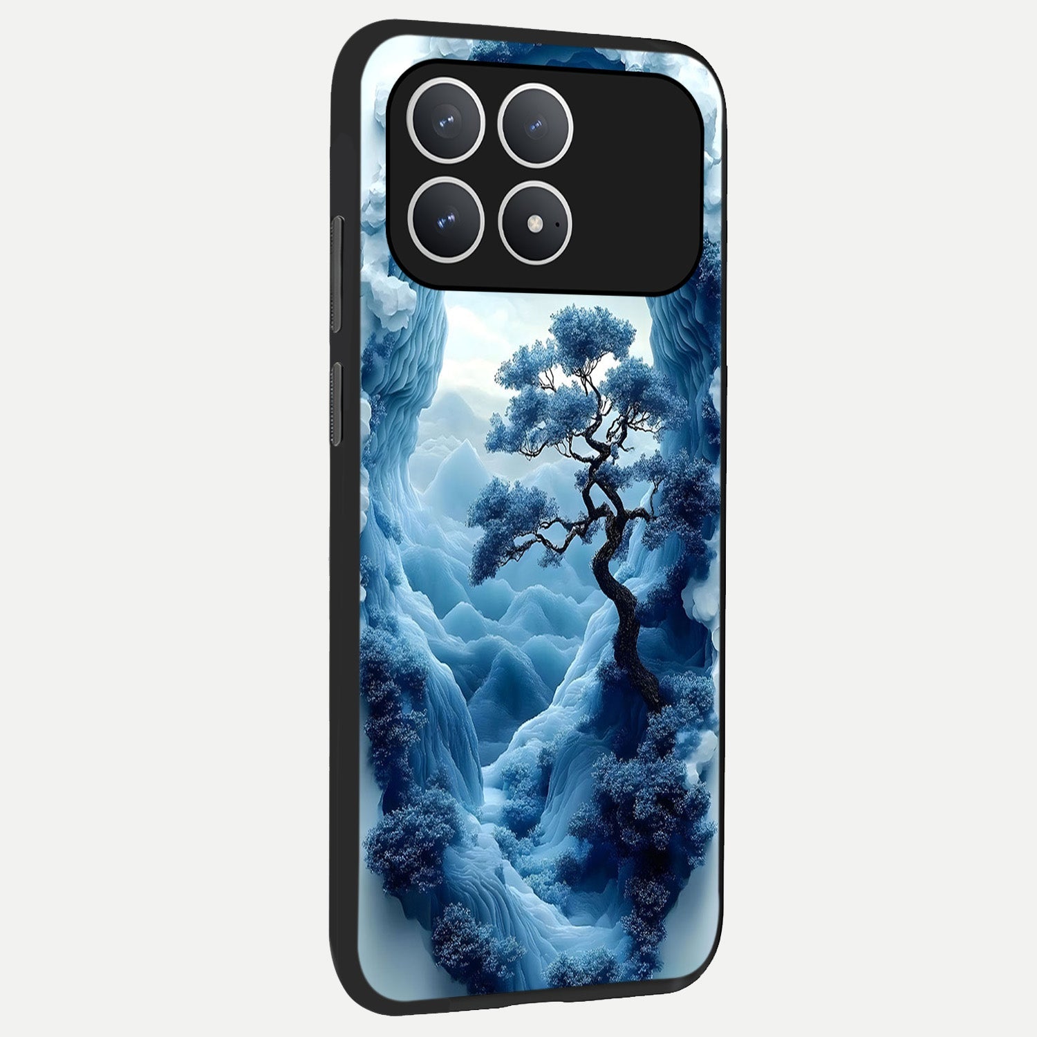  Frozen Serenity Gate back cover For Poco F8 Pro slim fit glass case with vibrant aesthetic design