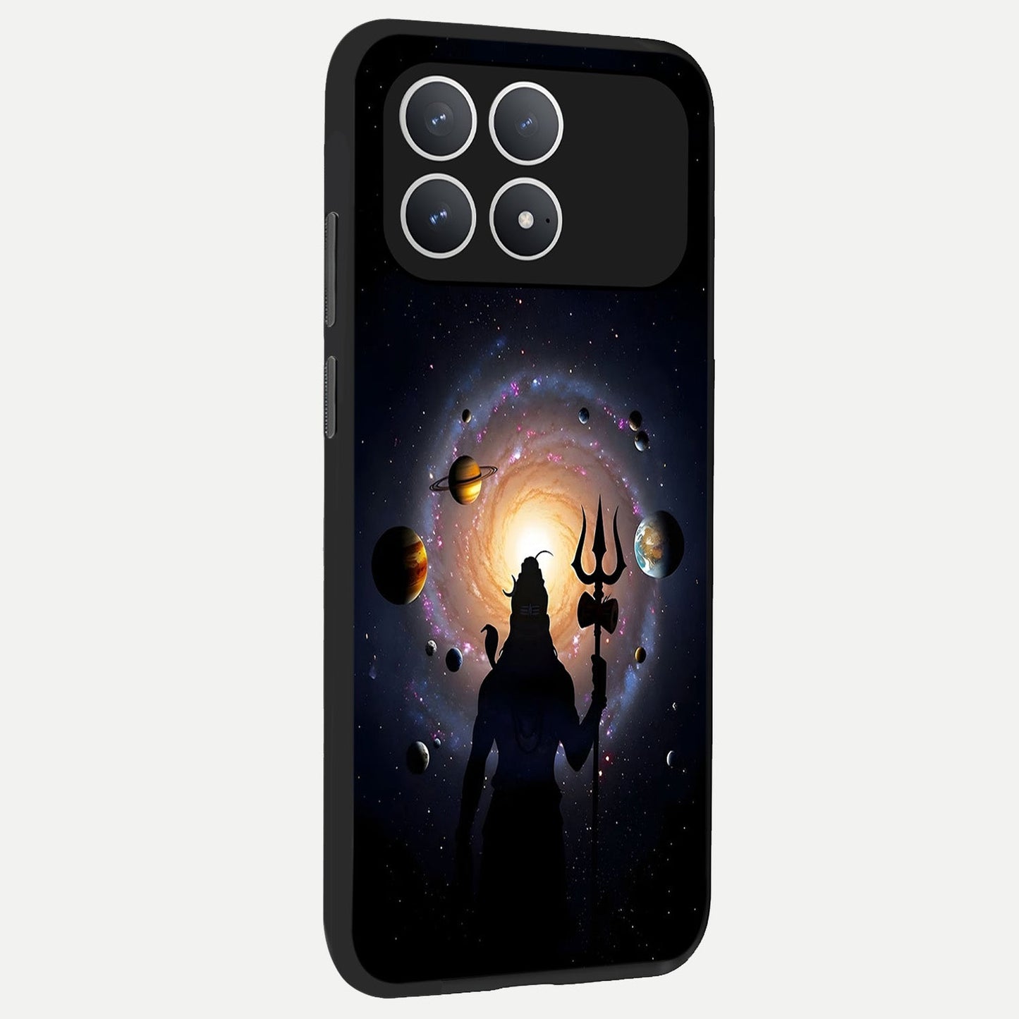  Galactic Shiva Vision back cover For Poco F8 Pro slim fit glass case with vibrant aesthetic design