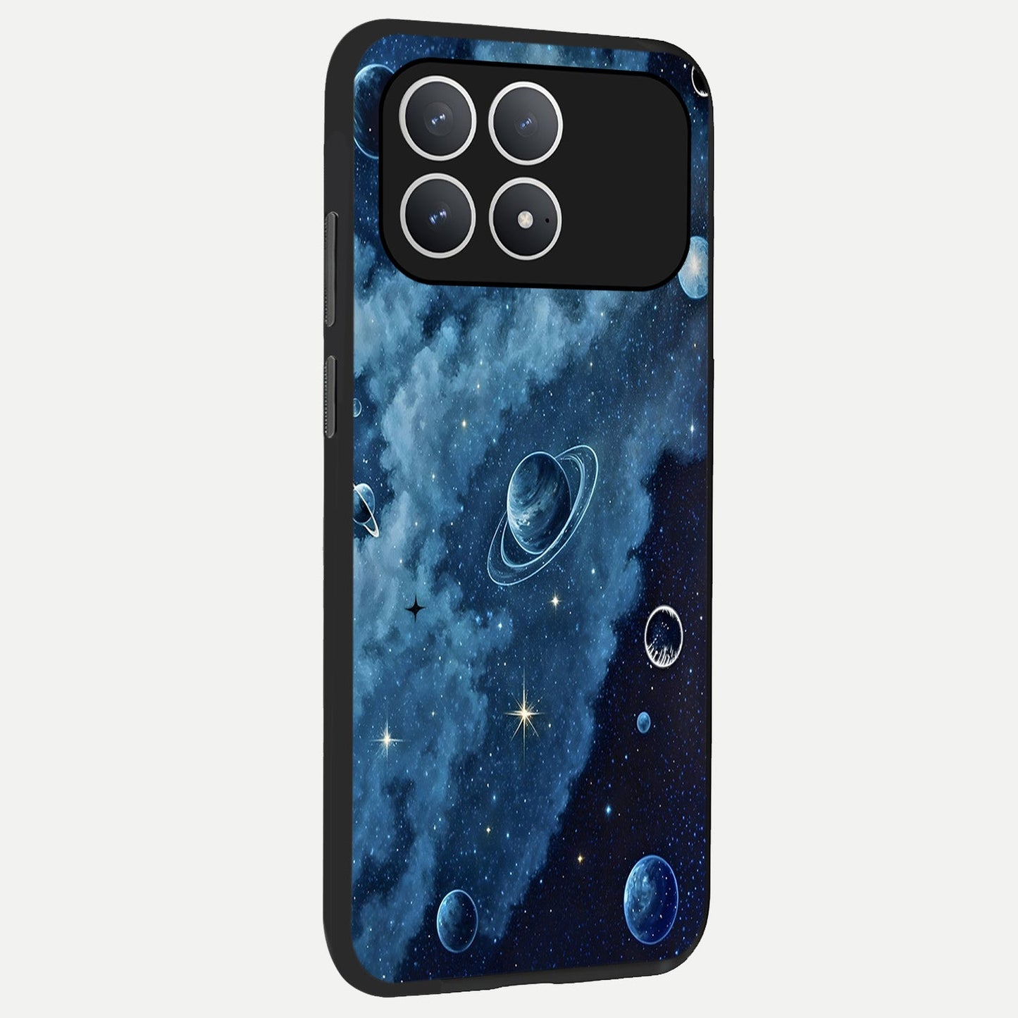  Galaxy Dream Space back cover For Poco F8 Pro slim fit glass case with vibrant aesthetic design