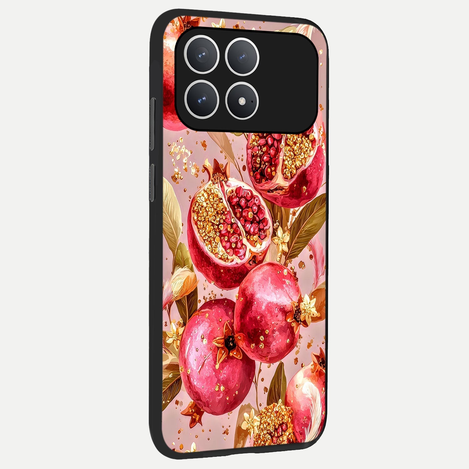  Golden Bloom Glow back cover For Poco F8 Pro slim fit glass case with vibrant aesthetic design