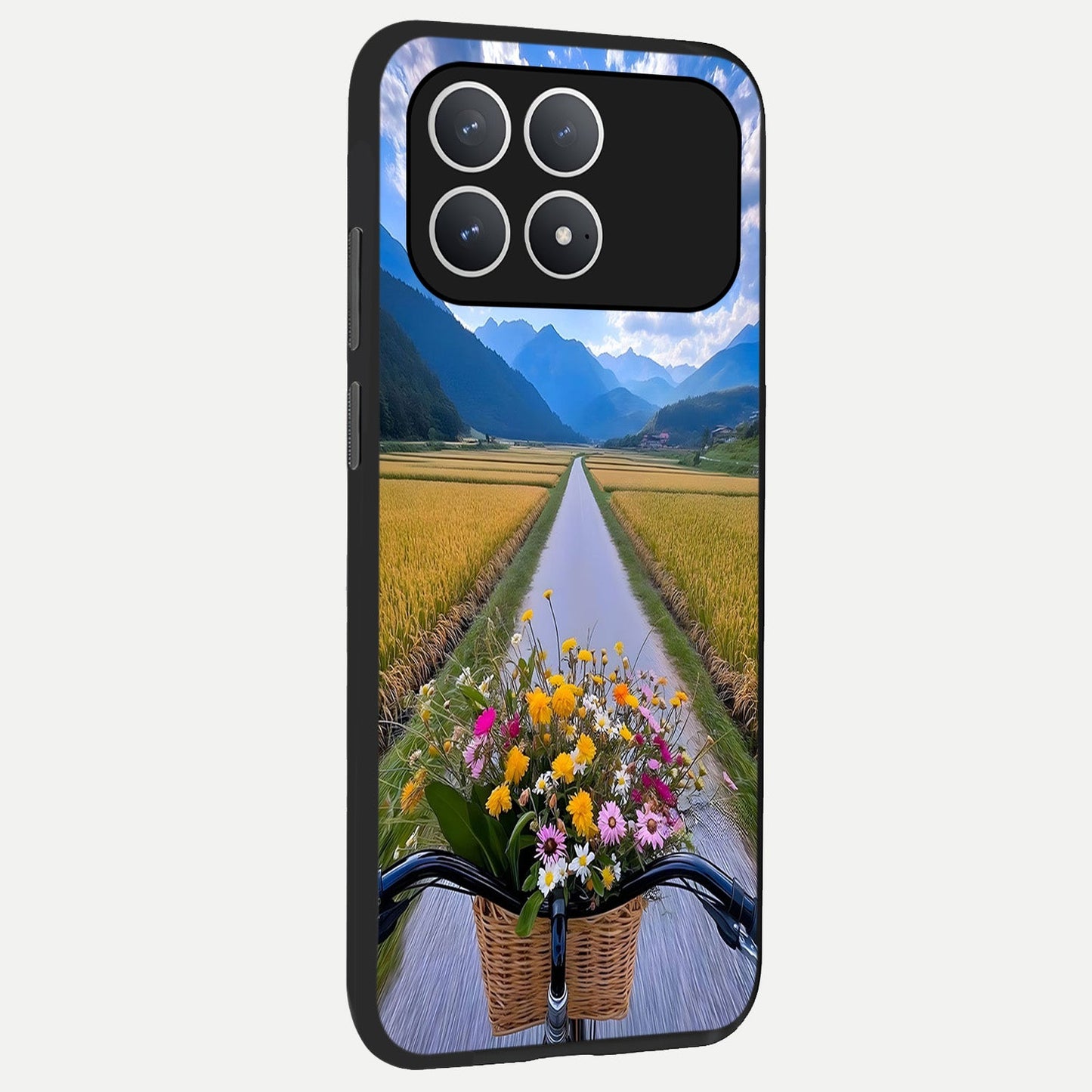  Golden Field Journey back cover For Poco F8 Pro slim fit glass case with vibrant aesthetic design