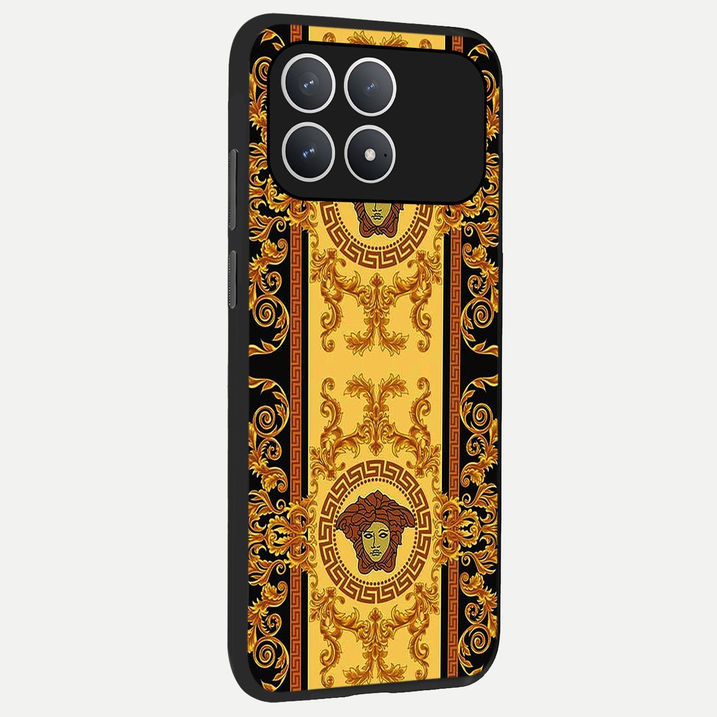  Golden Royal Heritage back cover For Poco F8 Pro slim fit glass case with vibrant aesthetic design