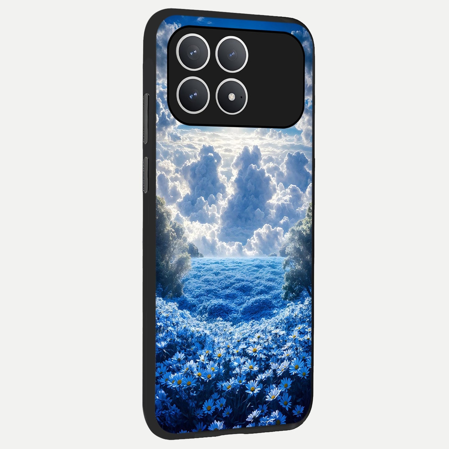  Heavenly Daisy Horizon back cover For Poco F8 Pro slim fit glass case with vibrant aesthetic design