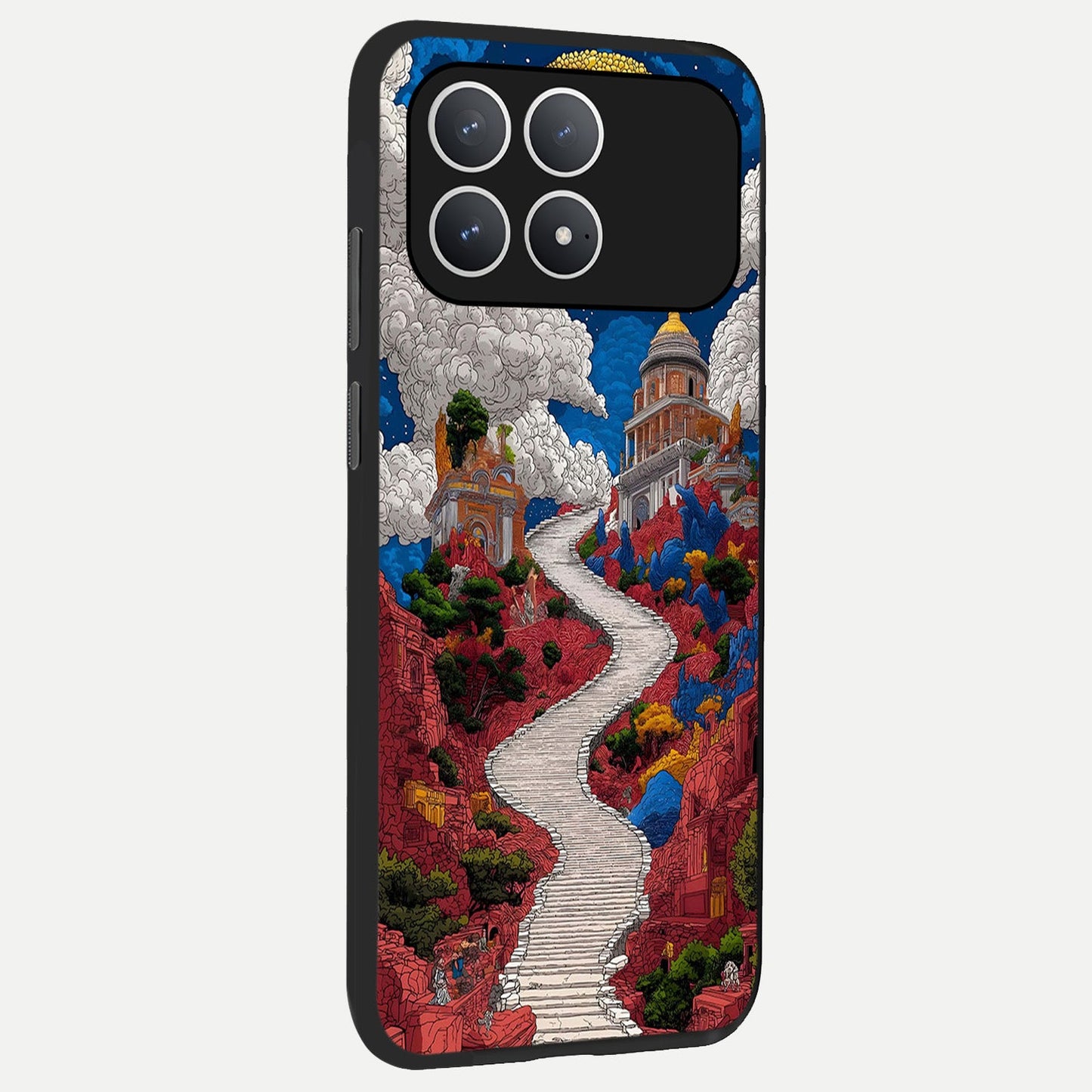  Heavenly Moon Path back cover For Poco F8 Pro slim fit glass case with vibrant aesthetic design