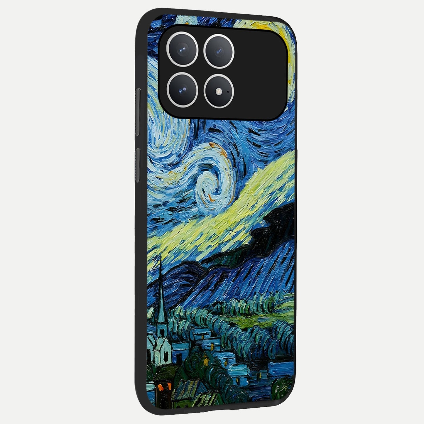  Inspired Van Gogh Art back cover For Poco F8 Pro slim fit glass case with vibrant aesthetic design