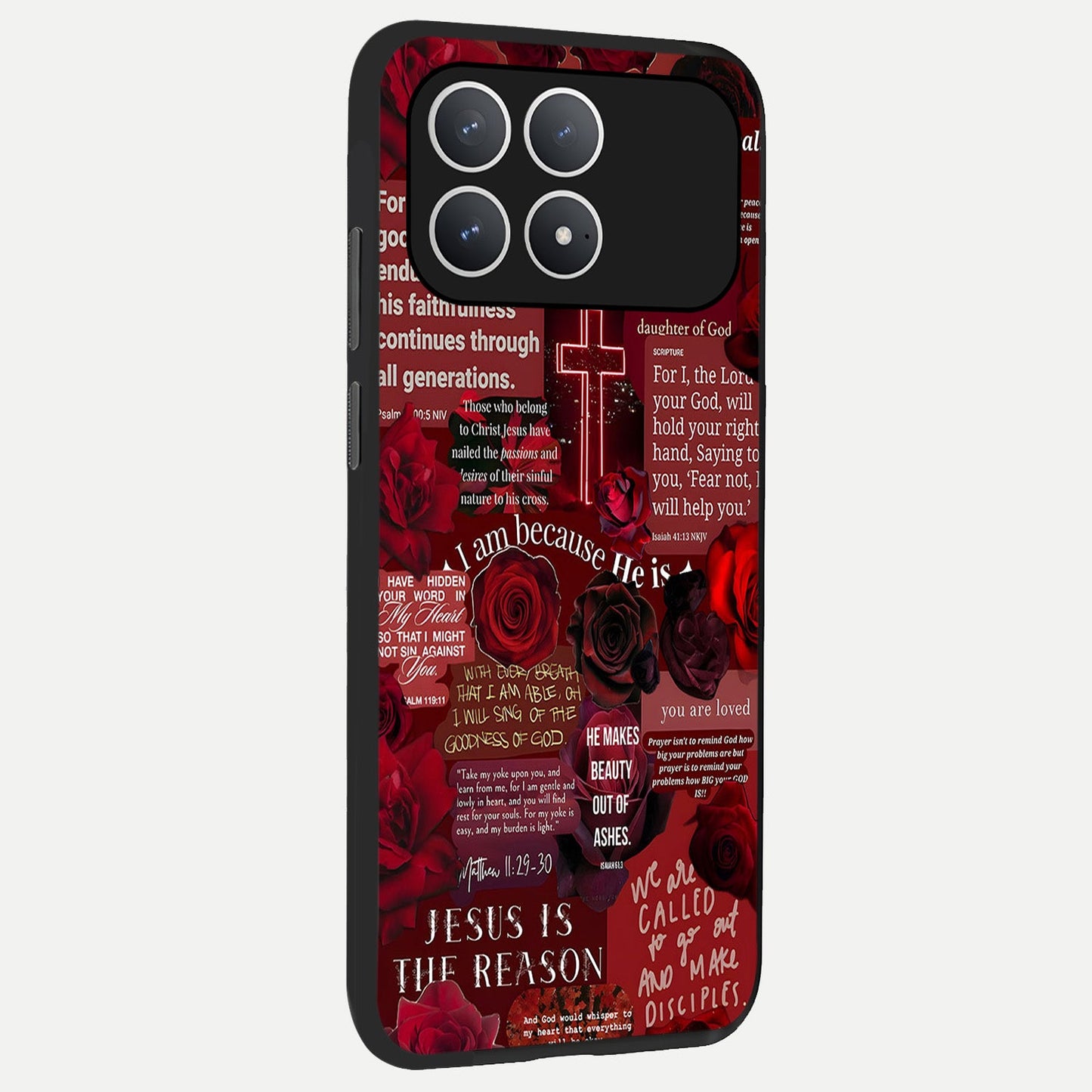  Jesus Love Heals back cover For Poco F8 Pro slim fit glass case with vibrant aesthetic design